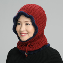 Winter old man hat middle-aged old man hat female middle-aged mother wool hat grandmother hat cycling neck hat one man