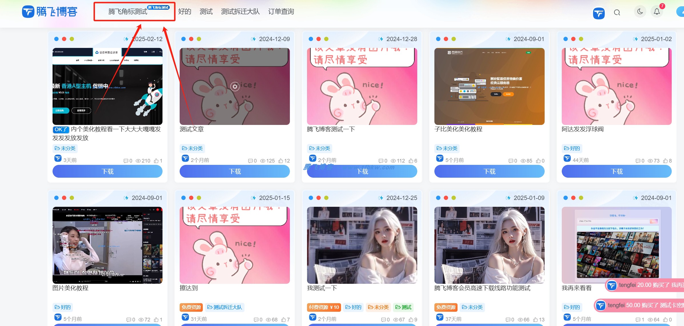 WordPress插件 - 顶部菜单角标标识插件 - 腾飞博客