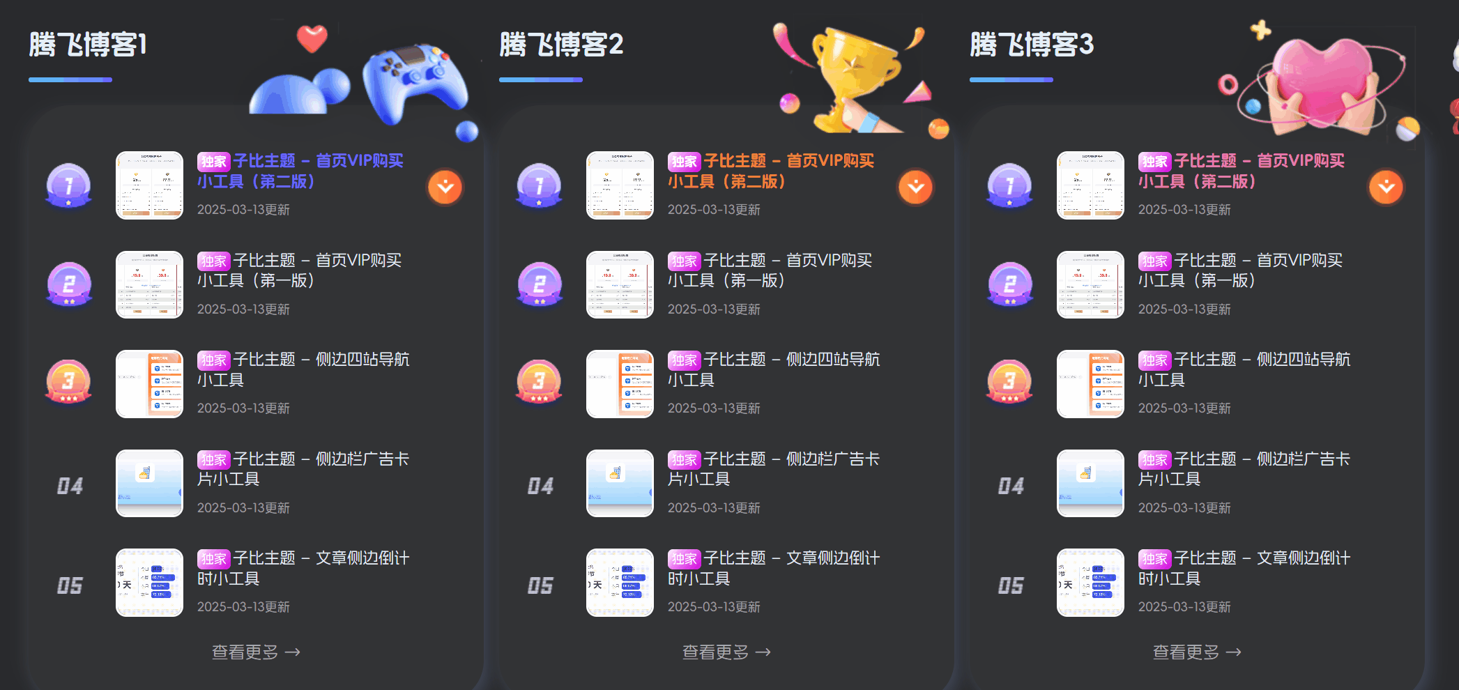 图片[2] - 子比主题 - 首页排名榜小工具（第二版）