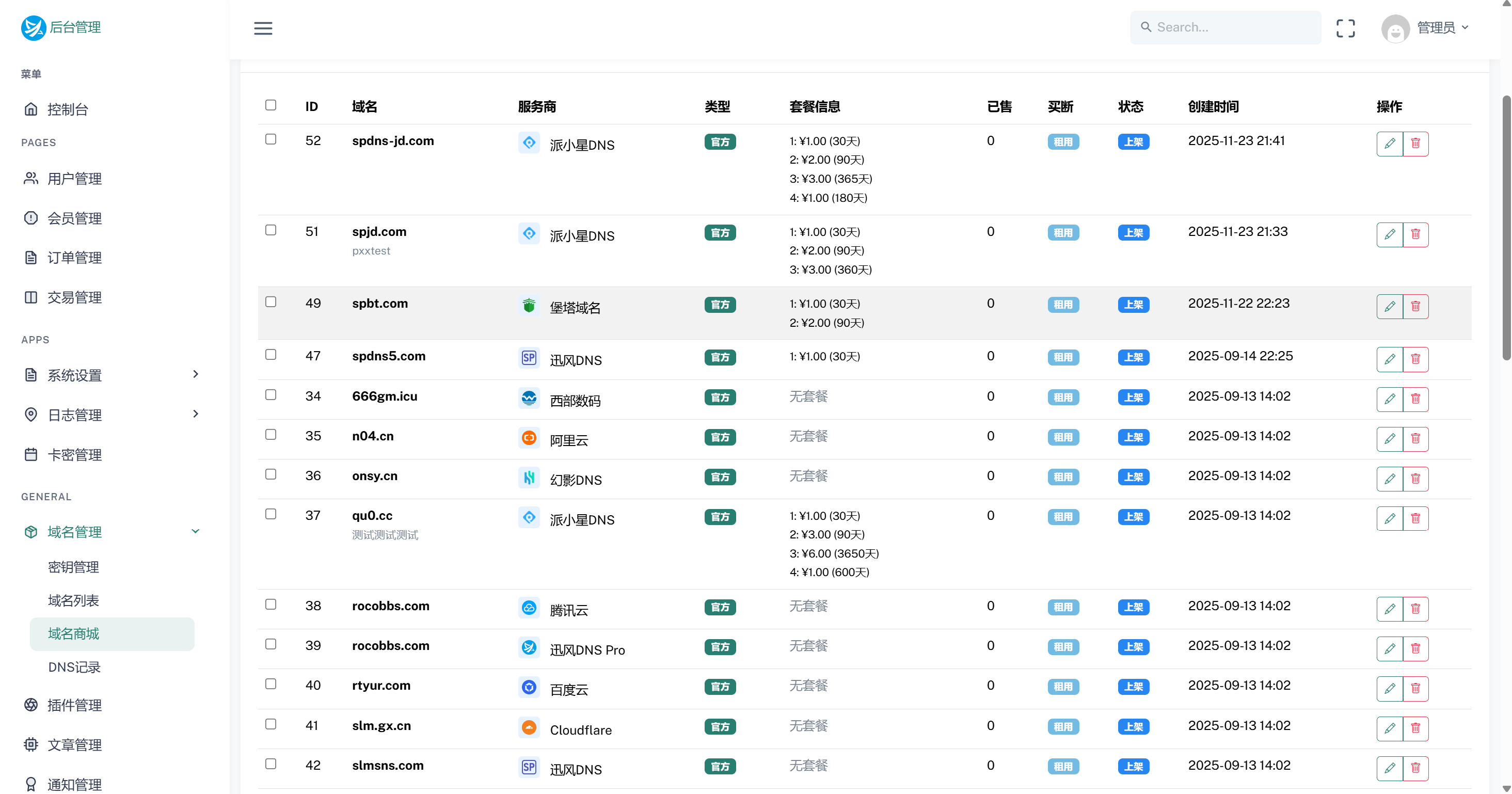 图片[3] - 迅风DNS Pro二级域名分发V2.3.3系统源码