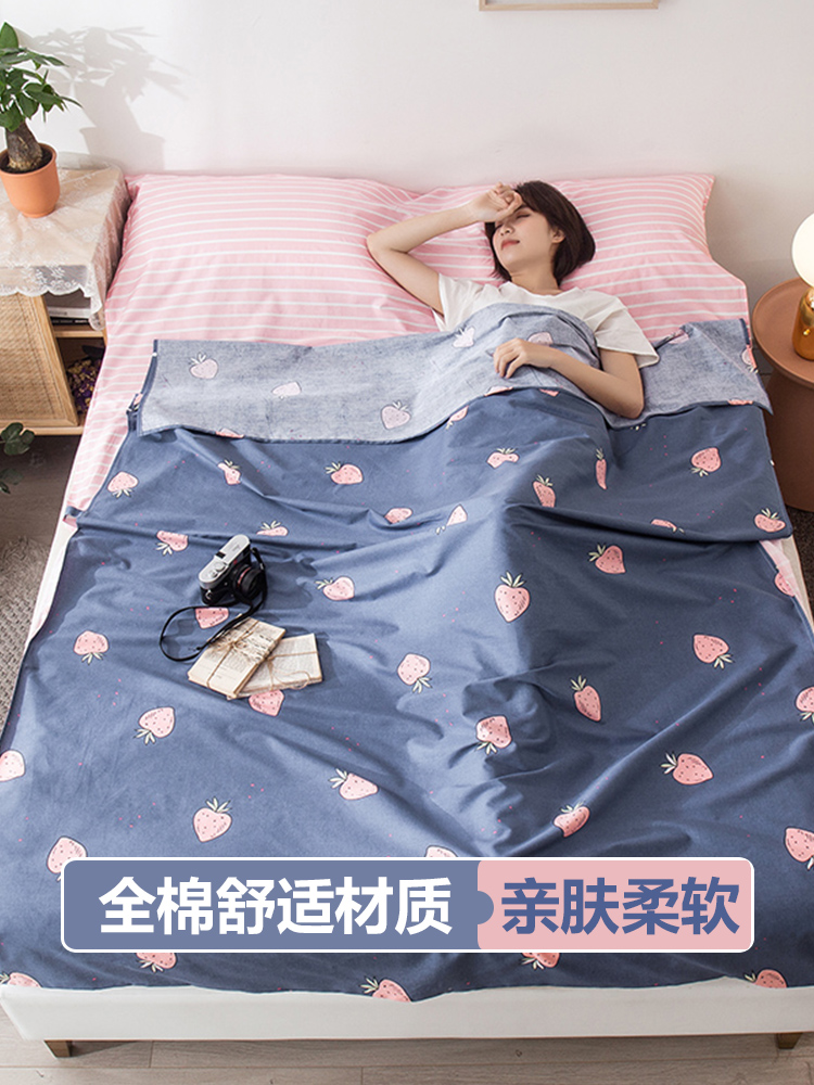 Pure cotton cotton hotel dirty sleeping bag Summer outdoor travel portable spring and autumn four seasons universal thin adult male
