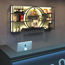 Chinese red wine rack grape and white wine cabinet wall-mounted storage rack bar iron display rack creative manufacturer