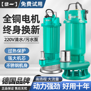 Submersible pump 220V Small sewage pump Furnishing pumping pump high rising agricultural pumping machine large flow irrigation and sewage discharge