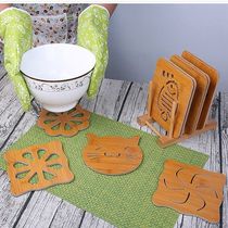 (Large set)Heat insulation mat Table placemat Creative household anti-scalding mat Casserole mat Bowl mat Coaster plate mat