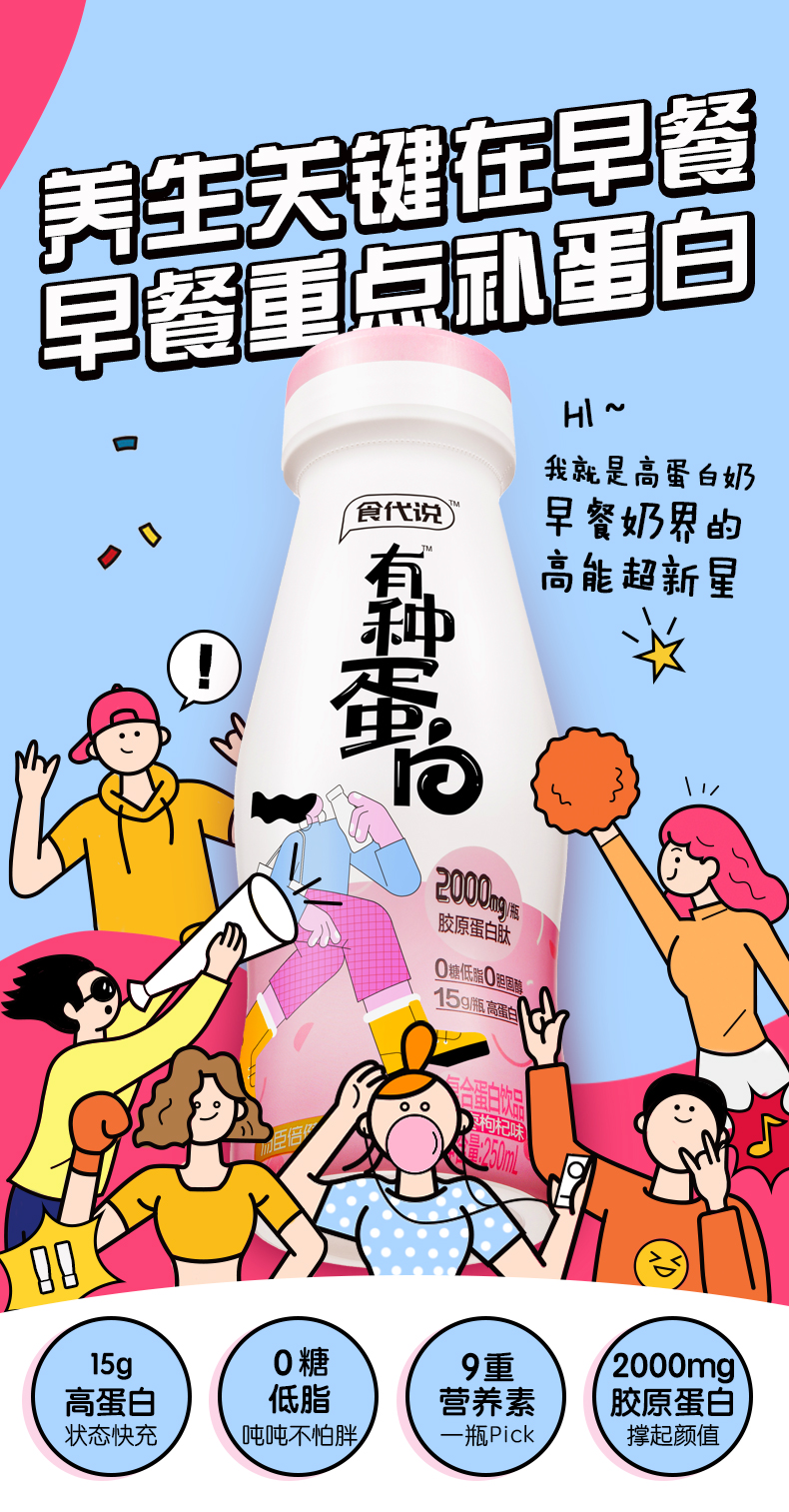 汤臣倍健 胶原蛋白早餐奶 250l*2瓶 图1