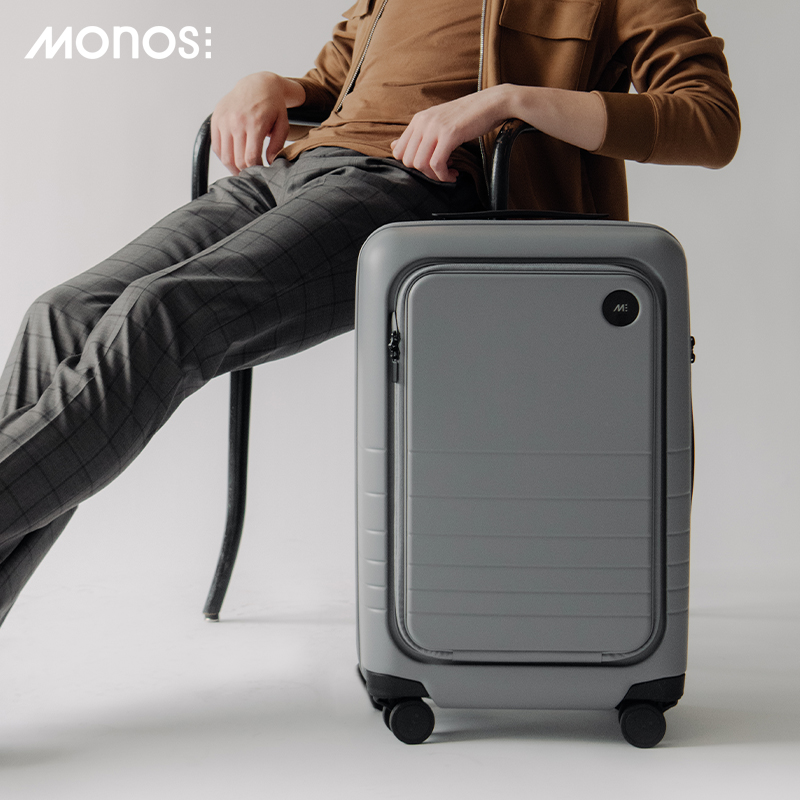 Monos Canada suitcase front open lid coded pull lever case 20 inch suitcase sturdy case 21 inch