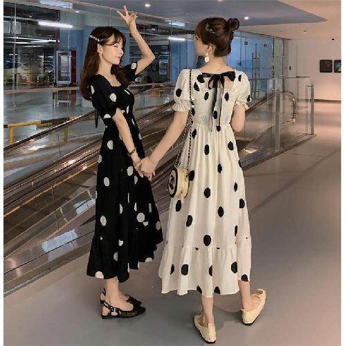 Spring and summer new size fat sister cover belly thin mid-length fairy skirt temperament elegant dress short sleeve tide