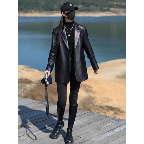 Черный демисезонный пиджак классического кроя, подходит для подростков, яркий броский стиль