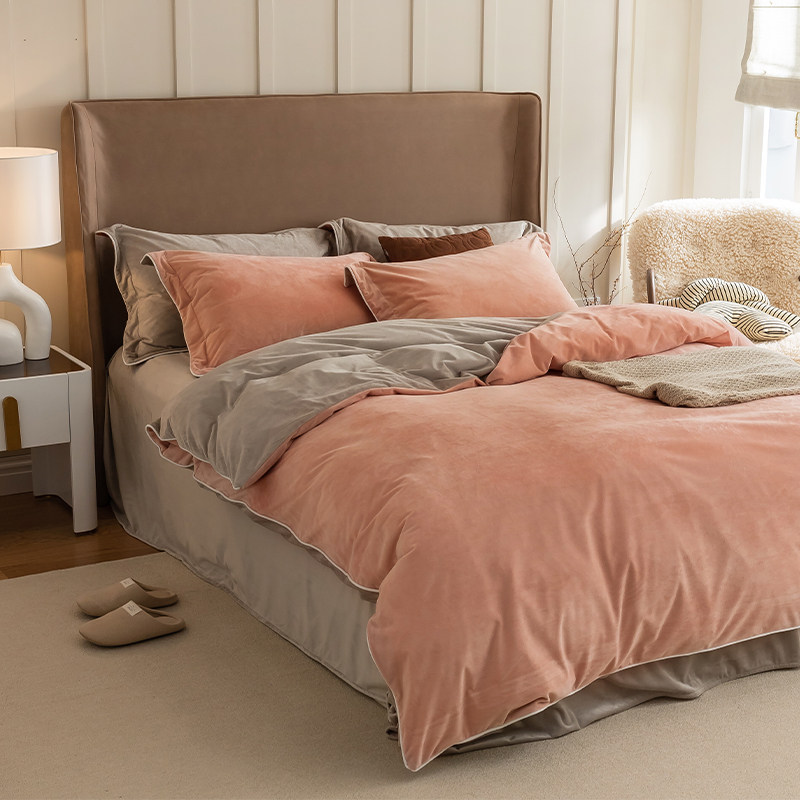 Dove velvet four-piece winter plus velvet bed sheet quilt cover flannel double-sided milk velvet winter bed three-piece set