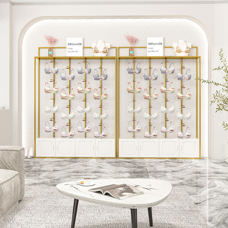 Lingerie Store Display Racks, High-End Bra and Underwear Display Stands, Wall-Mounted Floor Display Cabinets for Lingerie Stores, Adjustable Lingerie Store Display Racks, High-End Bra and Underwear Display Stands, Wall-Mounted Floor Display Cabinets for Lingerie Stores, Adjustable