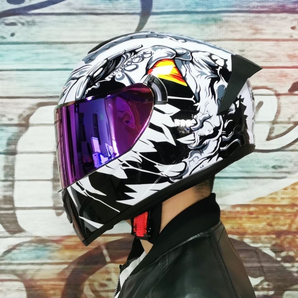 S electric car helmet helmet men and women four seasons full helmet double lens riding helmet helmet