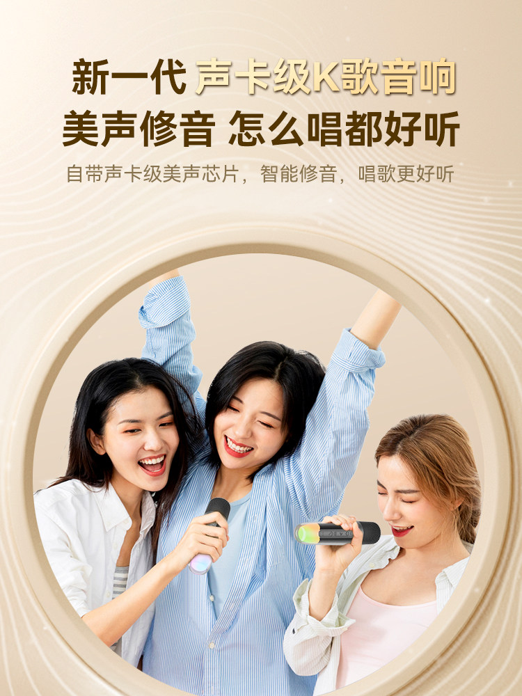 Ledu Karaoke Speaker Microphone All-In-One Bluetooth Speaker Gift Home Singing Device Family Outdoor Ktv