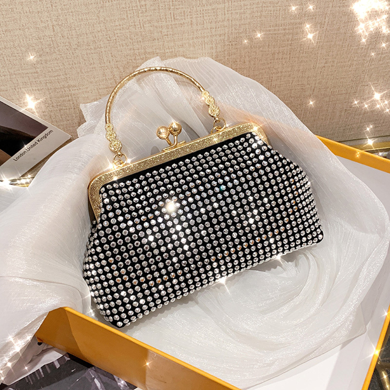 Women's New Style Diamond-Encrusted Evening Bag, Trendy Coin Purse, Fashionable and Stylish Small Square Bag, Phone Bag, Versatile