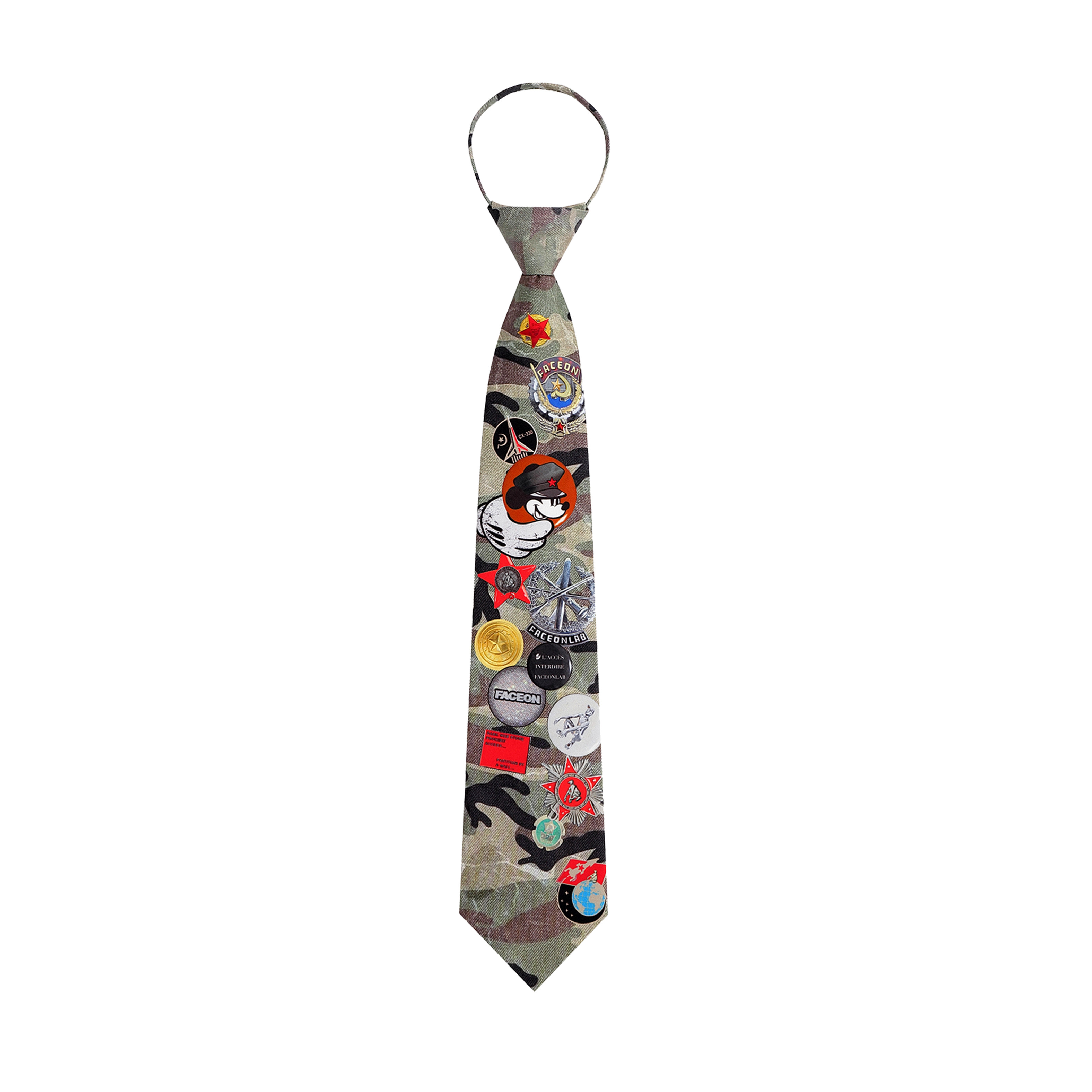 FACEONLAB Honor Badge Tie Camouflage Pattern Tie Original Designer Style
