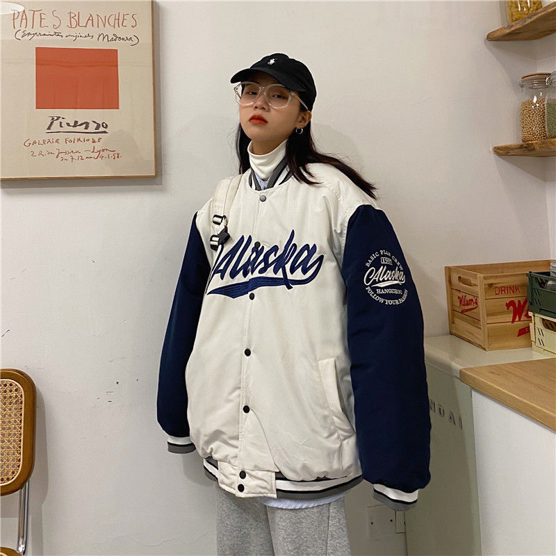 Temperament Collage Baseball Suit Jacket Woman 2021 Spring new Korean version easing BF port Wind retro jacket jacket woman