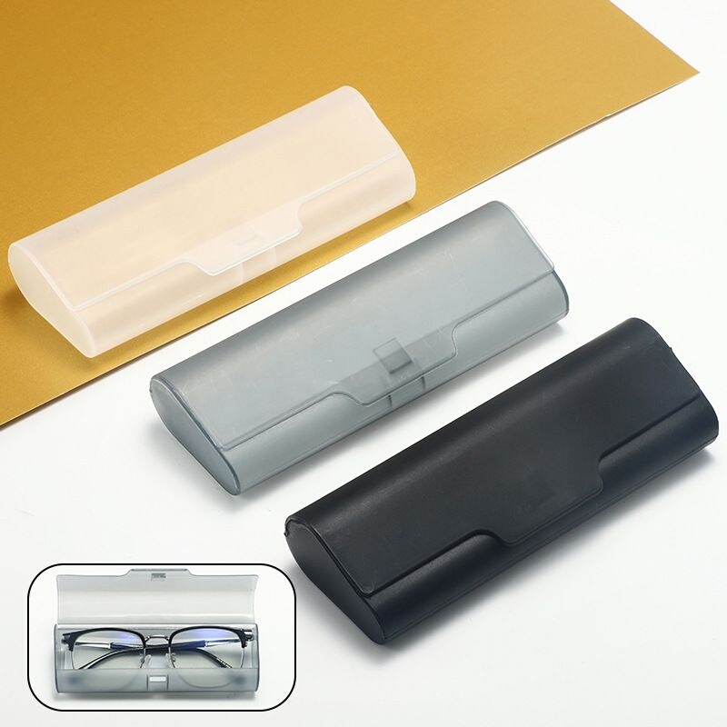 Frosted Transparent Glasses Case, Reading Glasses Case, High-End Material Plastic Case for Myopia, Ultra-Light and Portable
