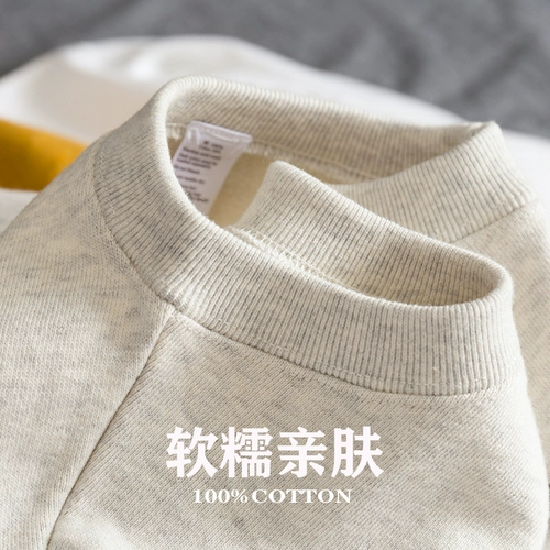 Цветная утепленная комфортная хлопковая утепленная толстовка, круглый воротник, со снежинками