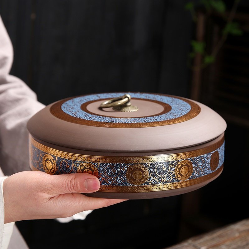 (Tea Leaf Pot Boutique Fancy Purple Sand Tea Pot Loose Tea Storage Tank Empty box Large number sealed to put tea with pot-Taobao