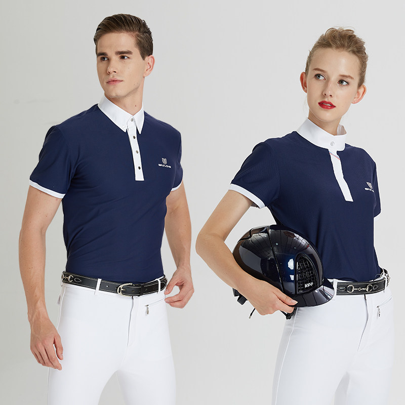 Equestrian T-shirt equestrian short sleeve T-shirt equestrian polo shirt riding short sleeve horse riding race clothing male and female equestrian clothes