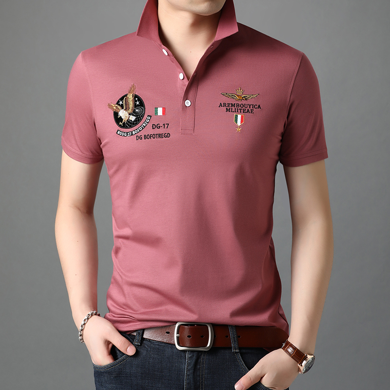 Tide Cards Men's Pure Color Short Sleeves Lower Summer New Fashion Capo polo shirts Korean version Trend 100 lap up clothes