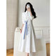 2023 Spring Dress New French Retro Tea Break Skirt Waist Slim Doll Collar Temperament Gentle Wind Shirt Dress