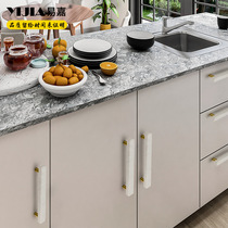 Yijia Nordic style white marble handle modern simple stone kitchen cabinet drawer wardrobe door small handle