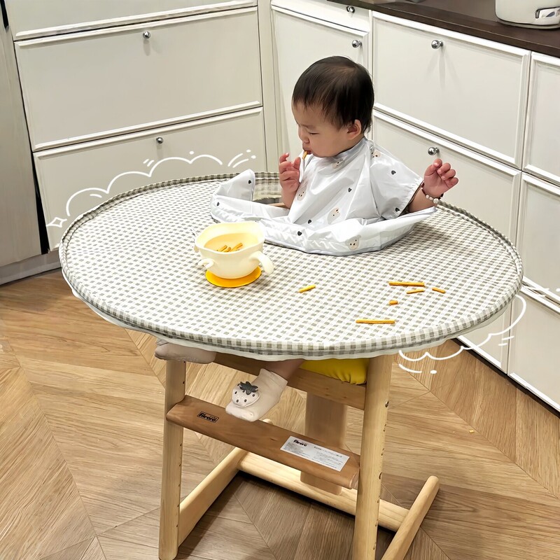 Baby Self-Feeding Anti-Dirt Dining Chair Cover, Anti-Spill Tray Mat, Children's Bib Cover