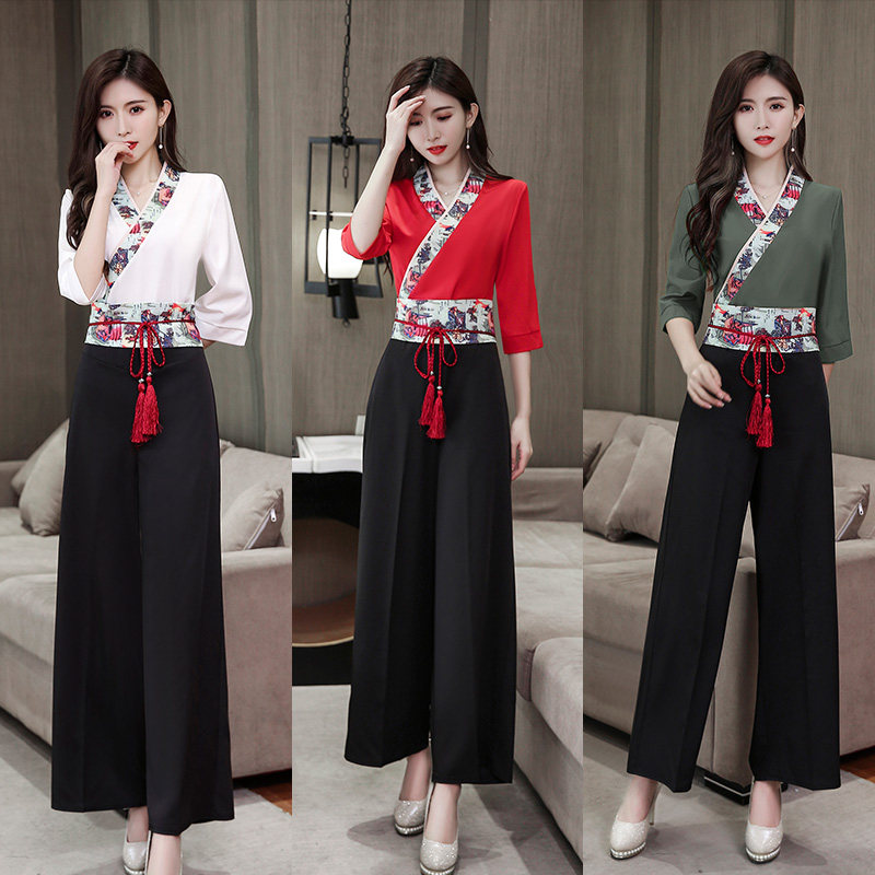 Beautician Chinese work clothes spring summer 2022 new wellness room technician frock foot therapy foot bath work clothes cashew