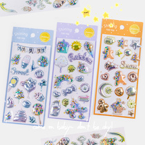 Hand ledger material Colorful Streaming Sand Rocking and Decorative Small Patterns Cute Cartoon Creativity Dream Collage Sticker mug