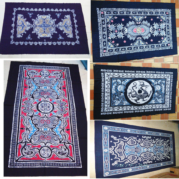 Guizhou ethnic batik painting home hotel decoration wall hanging painting batik tablecloth Miao ethnic characteristics handicraft batik painting
