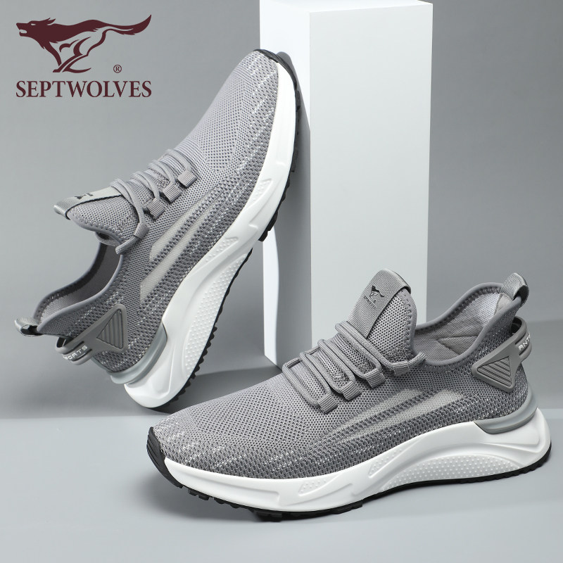Septwolves men's shoes autumn sports shoes men's 2022 new trendy breathable thin mesh casual fly woven mesh shoes