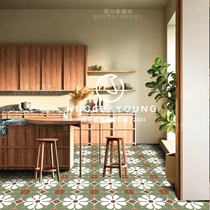 Guomajia Moroccan green small fresh small tiles B&B kitchen bathroom balcony garden floor tiles restaurant