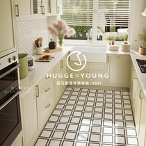 Guomajia modern light luxury jazz white small tiles Nordic retro tiles kitchen bathroom balcony restaurant floor tiles