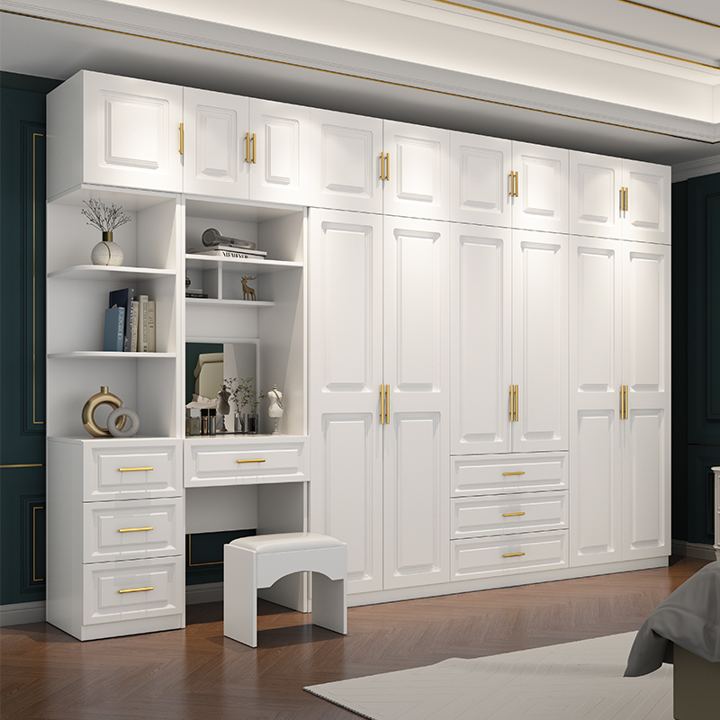 Wardrobe for Home Bedroom Furniture, Modern Simple Assembly Closet with Five or Six Doors, Large Storage Wardrobe