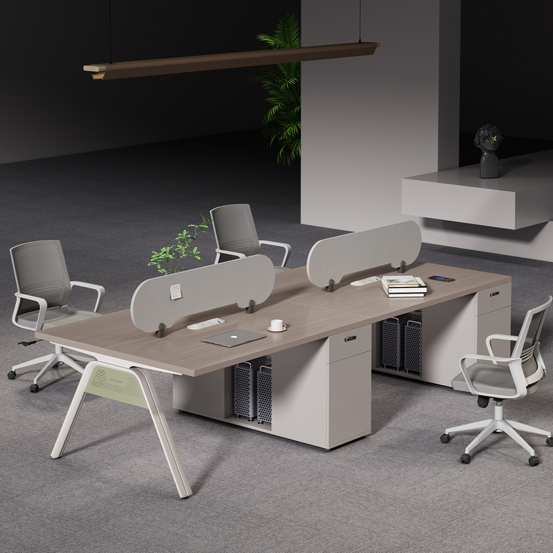 Staff Desk Office Desk and Chair Combination Modern Minimalist Office Furniture Screen Staff Desk with Socket 