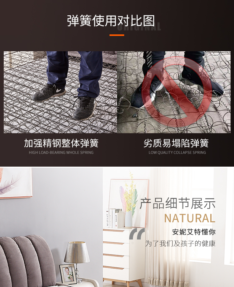 Dày nệm lò xo nệm Simmons thể tháo rời và có thể rửa mủ pad 1,8 m 20cm dày cọ dừa nền kinh tế kép - Nệm đệm điện hàn quốc