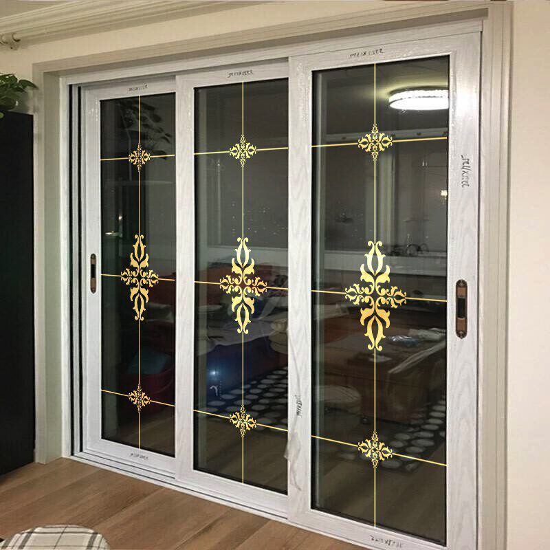 Living room balcony kitchen sliding door decoration decals hollow stickers art glass door stickers European style simple window decals self-adhesive
