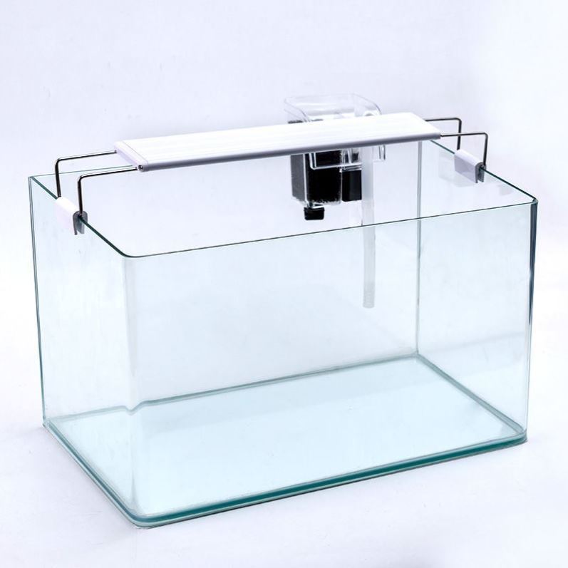 Tempered glass fish tank rectangular bare tank ultra-white rectangular simple thickened living room TV cabinet next to the personality small