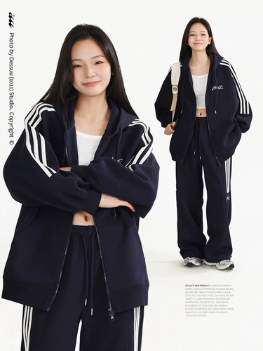 DESSUU Ретро спортивный костюм, толстовка с капюшоном, кардиган, осенние штаны, в американском стиле