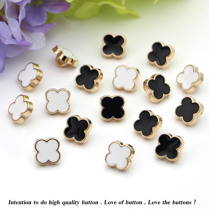 Metal Button Shirt Button Men's and Women's Cardigan Sweater Button Rose Gold Bottom Clover Shirt Button Metal Button