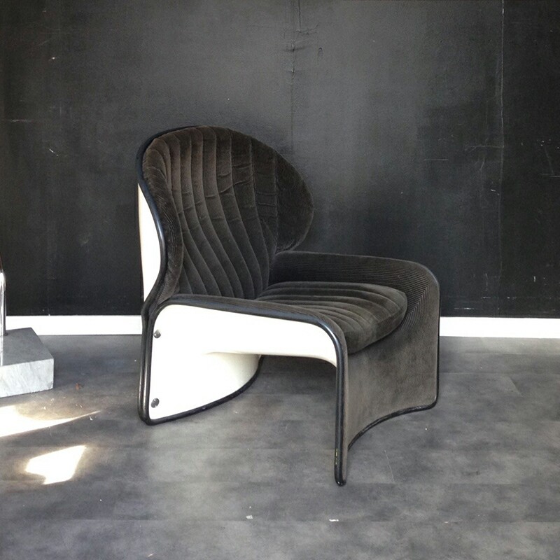 Nordic Designer Glass Fiber Light Extravagant Single Casual Lotus Lying Chair Decent Board Room Sample House Display Center Hotel Reception Leather Chair