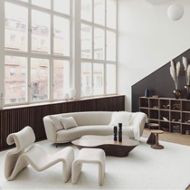 Nordic modern designer Creative leisure chair Alien Lying Curve Comfort Living-room Home Deckchair Mesh Red Chair