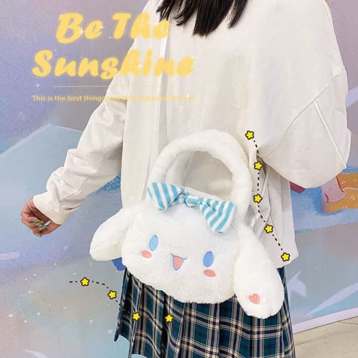 Plush Bag Jade Gui Dog Casual Women's Day Family Roletta Cute Teenage Girl Carry-on Satchel Butterfly Knot