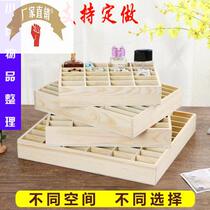 New products small wooden box front desk card collection desktop wooden multiple mobile phone management frame