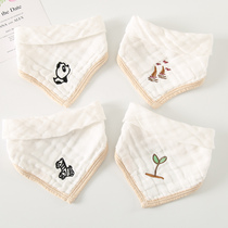 Newborn gauze triangle i autumn baby thickened scarf winter scarf baby super soft scarf anti spitting mouth towel