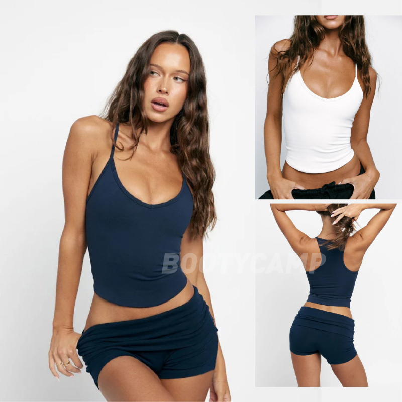 *Csb Vest with Chest Pads Formleisuretank High-Elasticity Naked-Feel Quick-Drying Racerback Vest Training U-Neck Slimming
