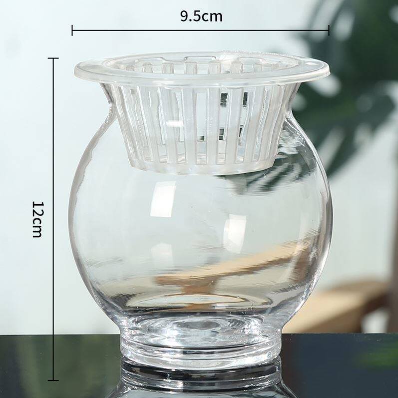 Chinese ornaments Nordic hydroponic flower arrangement simple home glass transparent vase living room hydroponic light luxury ins wind flower