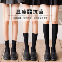 Black socks female midbarrel socks cotton spring and autumn stockings jk socks calf summer long barrel socks stockings stockings womens trend