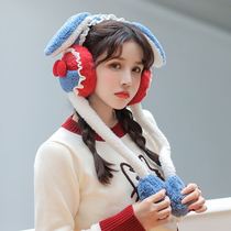Plush lace earmuffs to keep warm women simple earthen electric electric car earmuffs earrings earthen cuffs Winter real hair cuffs cute