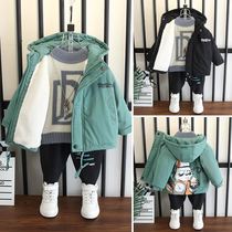 Small children clothes mans winter suit boy gushed outside new foreign air boy tide childrens baby thickened wind clothes